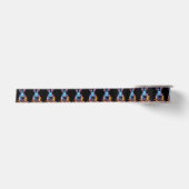 Geweldige Blauw Konijn op Vuur Satijnen Lint (Voorkant)