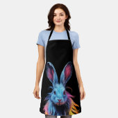 Geweldige Blauw Konijn op Vuur Schort (Gedragen)