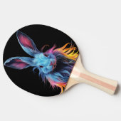 Geweldige Blauw Konijn op Vuur Tafeltennisbatje (Zijkant)