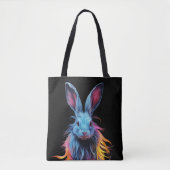 Geweldige Blauw Konijn op Vuur Tote Bag (Voorkant)