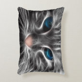 Geweldige Blauw Oog Kattengezicht Accent Kussen (Voorkant(Verticaal))