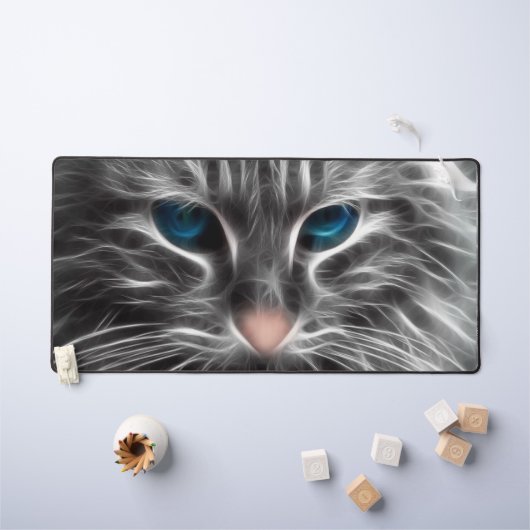 Geweldige Blauw Oog Kattengezicht Bureaumat (Kindertafel)