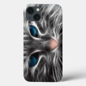 Geweldige Blauw Oog Kattengezicht Case-Mate iPhone Case (Achterkant)
