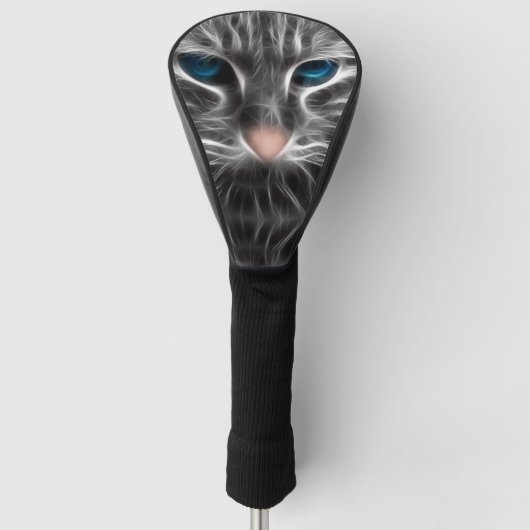 Geweldige Blauw Oog Kattengezicht Golfheadcover (Voorkant)