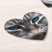 Geweldige Blauw Oog Kattengezicht Kartonnen Onderzetters (Gekanteld)
