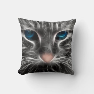 Geweldige Blauw Oog Kattengezicht Kussen