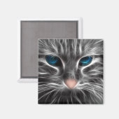 Geweldige Blauw Oog Kattengezicht Magneet (Voorkant / Achterkant)
