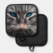 Geweldige Blauw Oog Kattengezicht Pannenlap (Voorkant / Achterkant)