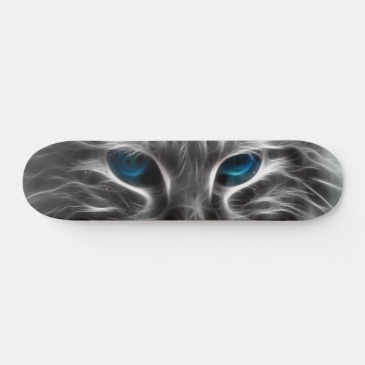 Geweldige Blauw Oog Kattengezicht Persoonlijk Skateboard (Horizontaal)