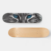 Geweldige Blauw Oog Kattengezicht Persoonlijk Skateboard (Horizontaal)