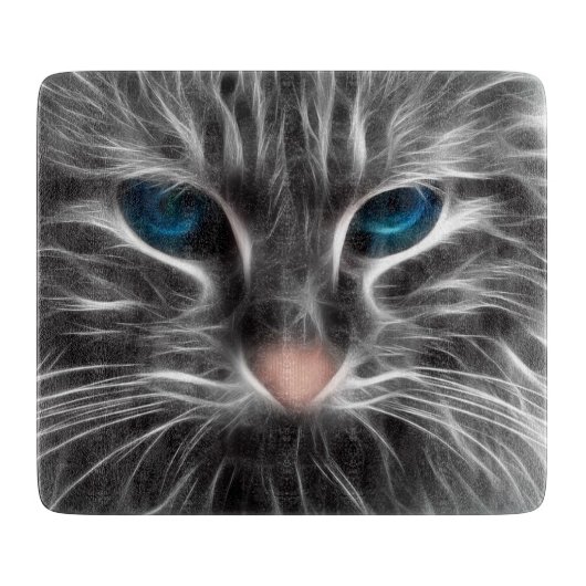Geweldige Blauw Oog Kattengezicht Snijplank (Voorkant)