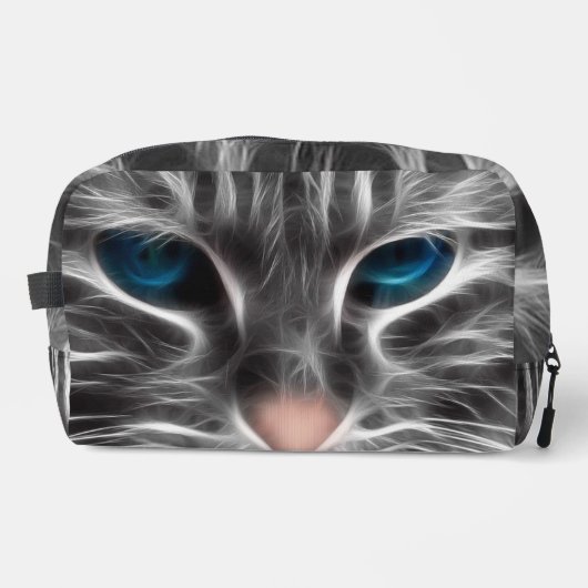 Geweldige Blauw Oog Kattengezicht Toilettasje (Voorkant)