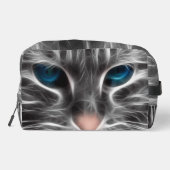 Geweldige Blauw Oog Kattengezicht Toilettasje (Achterkant)