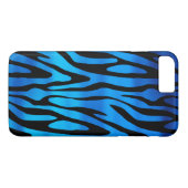 Geweldige blauwe en zwarte zebra strepenpatroon Case-Mate iPhone case (Achterkant (Horizontaal))