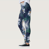 Geweldige blauwe gele bloemen Leggings (Links)