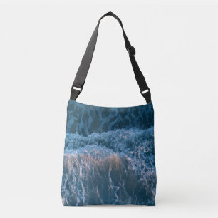 Geweldige blauwe golven crossbody tas