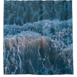Geweldige blauwe golven douchegordijn