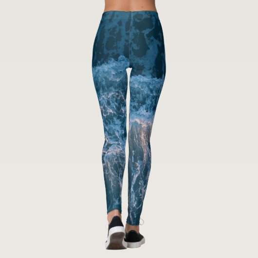 Geweldige blauwe golven leggings (Achterkant)