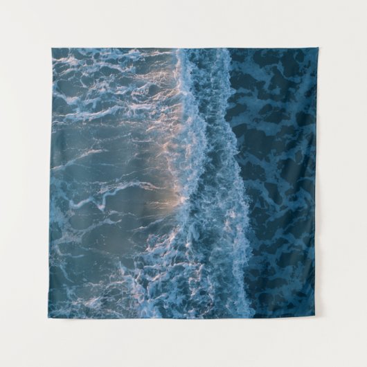 Geweldige blauwe golven wandkleed (Voorkant (horizontaal))