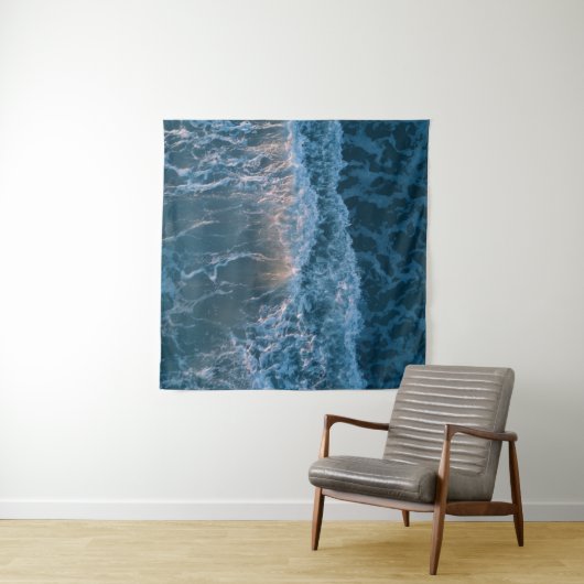Geweldige blauwe golven wandkleed (In Situ (horizontaal))