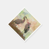 Geweldige blauwe haron Pair Digital Art Cocktail N Servet (Hoek)