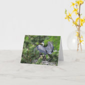 Geweldige Blauwe Heron en zijn baby's. Kaart (Gele Bloem)