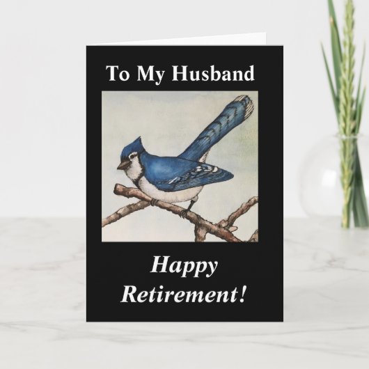 Geweldige blauwe jay tegen mijn Waterverf van pens Kaart (Voorkant)