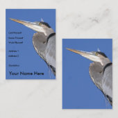 Geweldige blauwe kaart met Heron Visitekaartje (Voorkant / Achterkant)