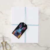 Geweldige Blauwe Konijn in Brand Cadeaulabel (Met Touw)