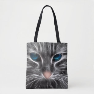 Geweldige Blauwe Ogen Kat Kop Tote Bag