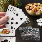 Geweldige blauwe ogen kattengezicht pokerkaarten (Insitu)