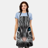 Geweldige blauwe ogen kattengezicht schort (Gedragen)