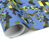 Geweldige blauwe, prachtige kleuren cadeaupapier (Rol Hoek)