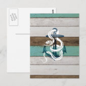 Geweldige  blauwe verankering witte slang briefkaart (Voorkant / Achterkant)