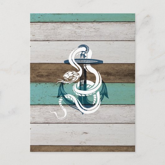 Geweldige  blauwe verankering witte slang briefkaart (Voorkant)