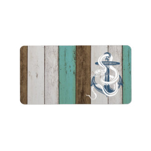 Geweldige blauwe verankering witte slang etiket