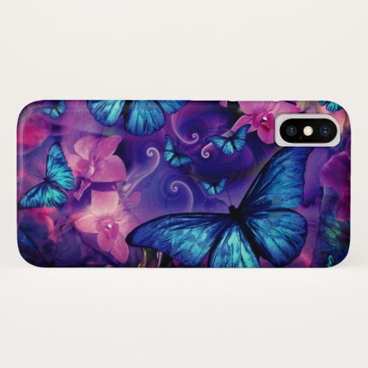 Geweldige blauwe vlinders  Case-Mate iPhone case (Achterkant (horizontaal))