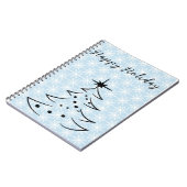 Geweldige blauwe vlokken, kerstboom notitieboek (Linkerzijde)