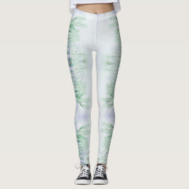 Geweldige Bleekgroene Cactuspatroon Leggings