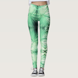 Geweldige Bleekgroene Palmboomblad Broek Leggings