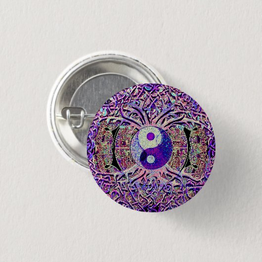Geweldige blik Yin Yang Tree Ronde Button 3,2 Cm (Voorkant /achterkant)