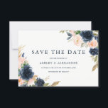 Geweldige blinde en marinevloedschap save the date<br><div class="desc">Geweldige Blush & Navy Floral Wedding Save the Date Bekijk onze winkel voor de passende uitnodiging,  RSVP en meer</div>