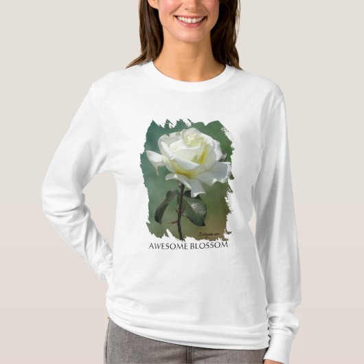 Geweldige Blossom White Rose T-shirt (Voorkant)