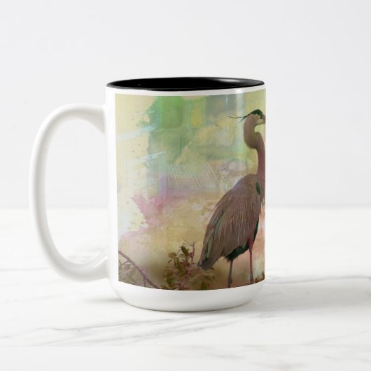 Geweldige Blue Heron Pair Digital Art Coffee Mok (Links)