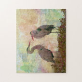 Geweldige Blue Heron Pair Digital Art Jigzaag Puzz Legpuzzel (Verticaal)