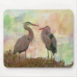 Geweldige Blue Heron Pair Digital Art Muismat