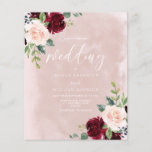 Geweldige blush Bourgogne Budget Weddenschap<br><div class="desc">Geweldige Blush Bourgogne Budget Wedding Uitnodiging Verbazingwekkende waarde voor degenen die een budget hebben voor hun bruiloft. Ook beschikbaar als standaarduitnodiging en digitaal - zie bijpassend collectie hieronder.</div>