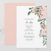 Geweldige blush Floral Bride Parents Wedding Kaart (Voorkant / Achterkant)