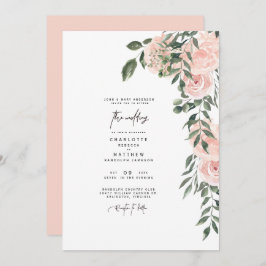Geweldige blush Floral Bride Parents Wedding Kaart