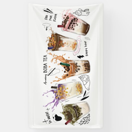 Geweldige Boba thee Spandoek (Verticaal)